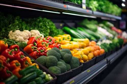農(nóng)產(chǎn)品新鮮蔬菜貨架攝影圖的藝術(shù)與商業(yè)價值